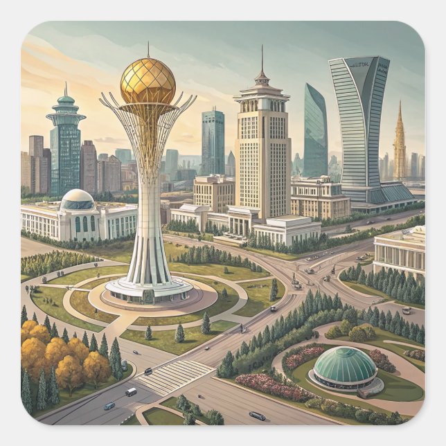 City View Square Sticker (Front)