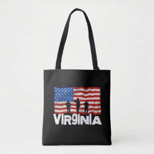City Virginia American Flag Tote Bag
