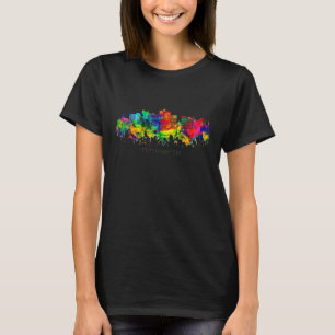 City Watercolor Skyline Home State Souvenir bloemf T-Shirt