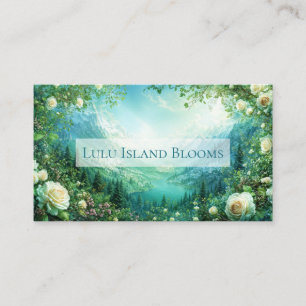 City White Rose Floral and Sunny Mountain Valley Business Card