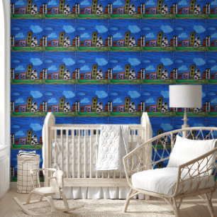 Cityscape "Art by Kids" Wallpaper
