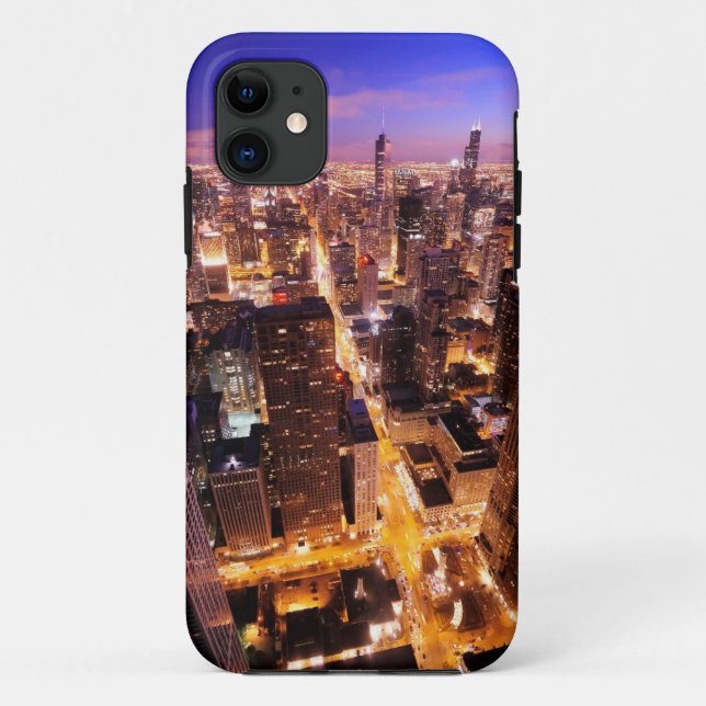 Cityscape at night of Chicago Case-Mate iPhone Case (Back)