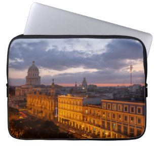 Cityscape at sunset, Havana, Cuba Laptop Sleeve