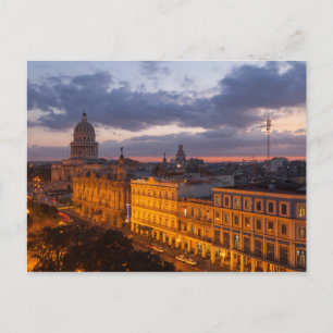 Cityscape at sunset, Havana, Cuba Postcard