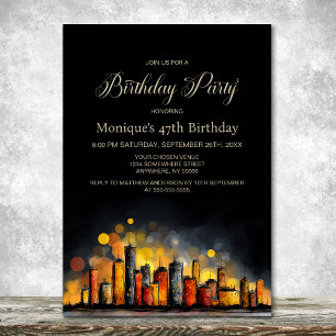 Cityscape Birthday Party Invitation