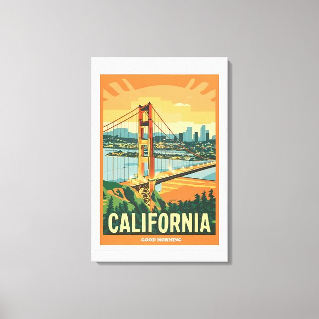 Cityscape California Eye-Catching Vector Design Canvas Print (Front)