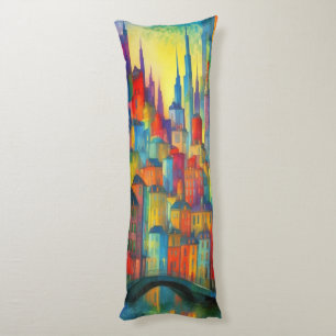 Cityscape Colourful Generative Art Painting Body Pillow
