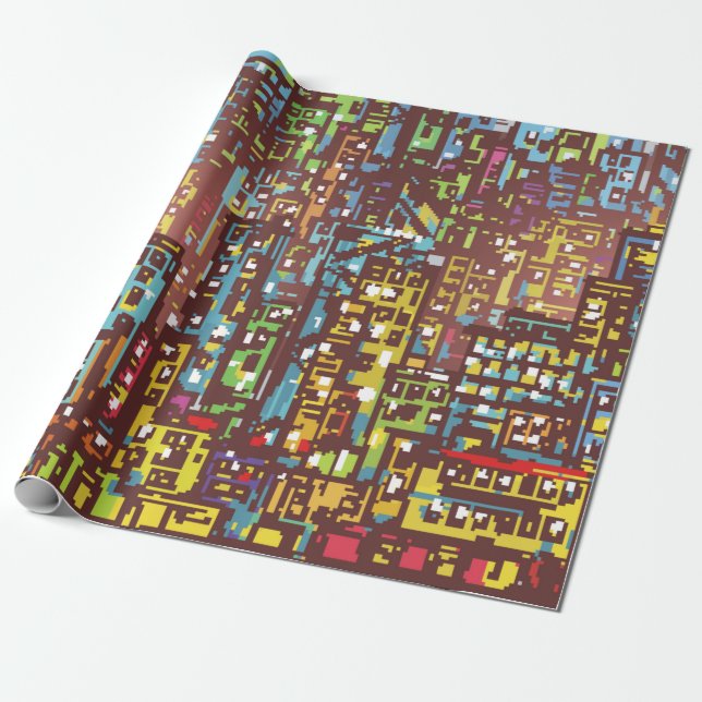 Cityscape hand drawn illustrationart,street,city,s wrapping paper (Unrolled)