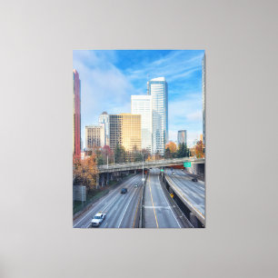Cityscape Highway View Canvas Print