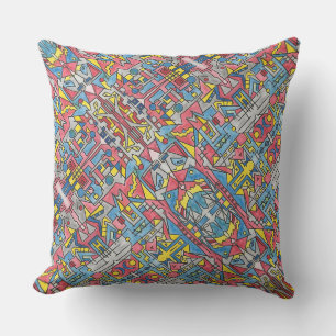 Cityscape-Modern Bauhaus Geometric Art Outdoor Pillow