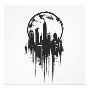 Cityscape Monochromatic Logo Photo Print