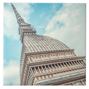 Cityscape of Mole Antonelliana Turin Italy  Tile
