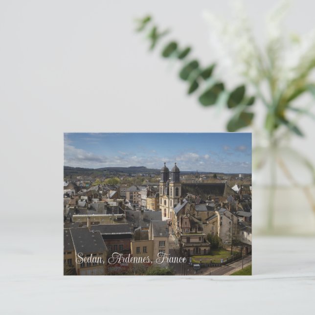 Cityscape of Sedan, Ardennes, France Postcard (Standing Front)