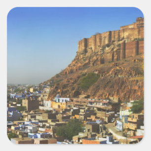 Cityscape of the Blue City with Meherangarh, the Square Sticker