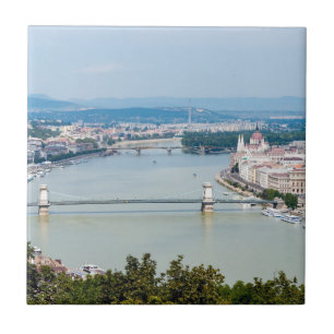 Cityscape of the Danube in Budapest - Hungary Tile