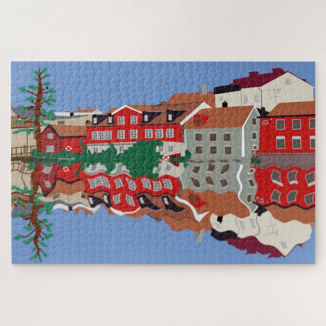 Cityscape of the swedish town Eskilstuna  Jigsaw Puzzle (Horizontal)