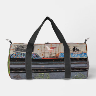 Cityscape Railyard Art Montage Print Cut Sew Bag