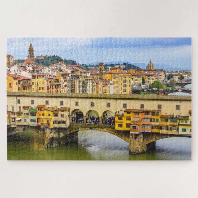 Cityscape with Ponte Vecchio, Florence, Italy Jigsaw Puzzle (Horizontal)