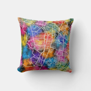 Ciudad Juárez Mexico Map Throw Pillow