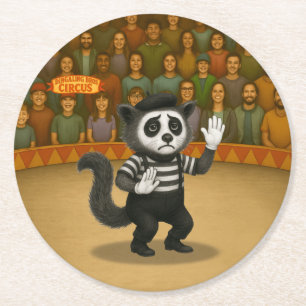 Civet mime round paper coaster