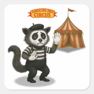 Civet mime square sticker