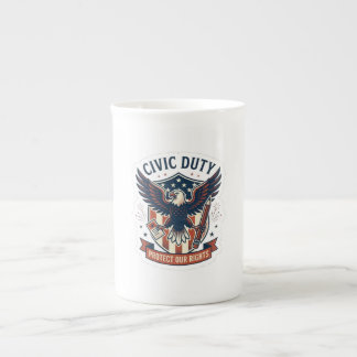 Civic Duty Eagle – Patriotic Protect Our Rights Bone China Mug
