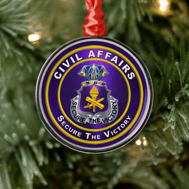 Civil Affairs Christmas Metal Ornament (Tree)