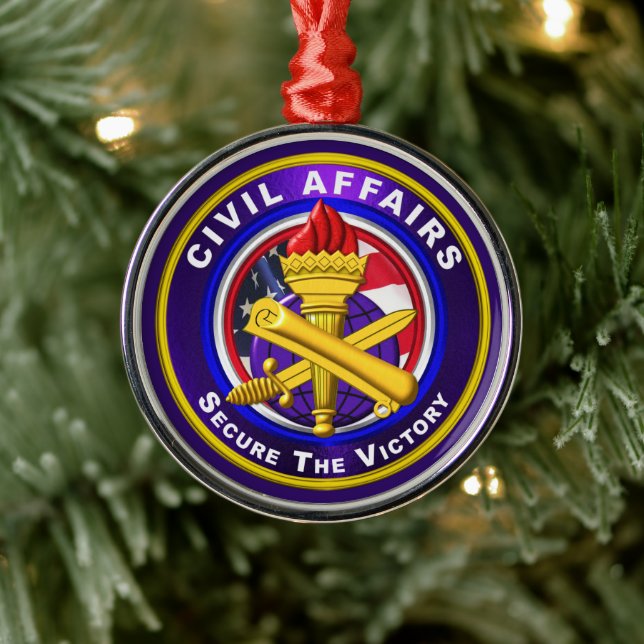 Civil Affairs Christmas Metal Ornament (Tree)