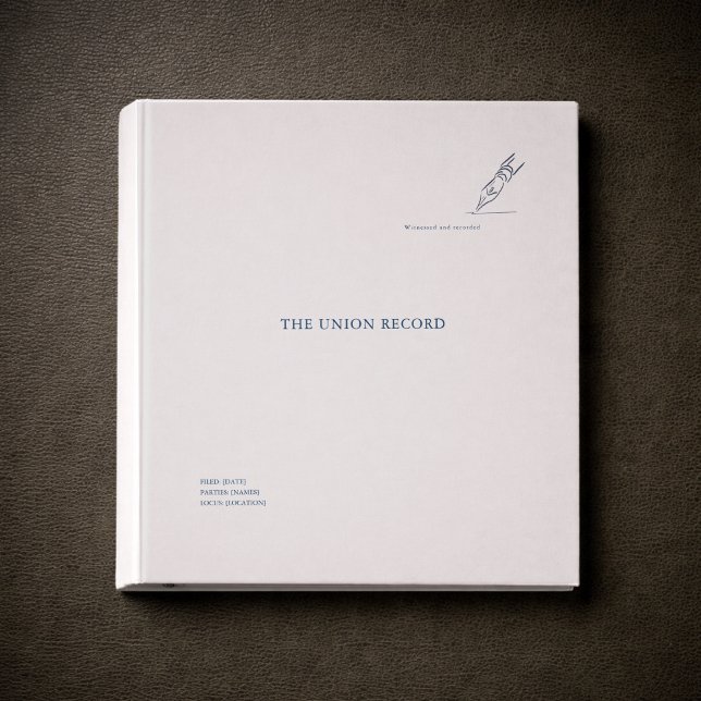 Civil Ceremony Wedding Registry Documentation  Binder (Civil Ceremony Documentation Binder)