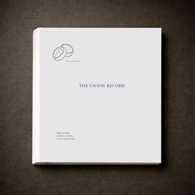 Civil Ceremony Wedding Registry Documentation  Binder (Civil Ceremony Documentation Binder)
