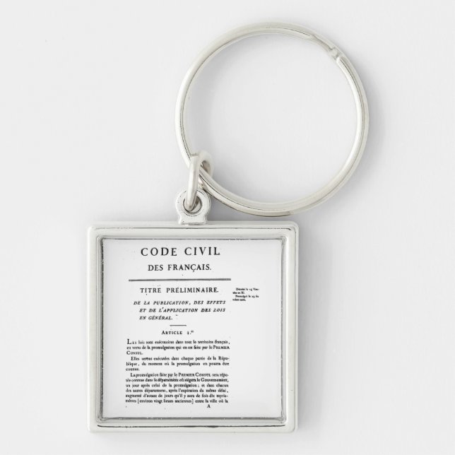 Civil Code of France Keychain (Front)