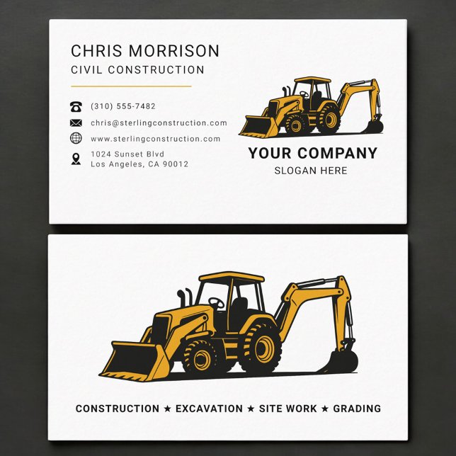 Civil Construction Professional Business Card (Creator Uploaded)