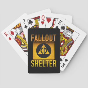 Civil Defence Fallout Shelter Atomic Age Grunge : Playing Cards
