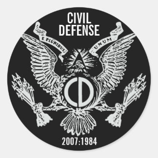 CIVIL DEFENSE CLASSIC ROUND STICKER