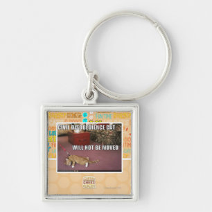Civil Disobedience Cat Keychain