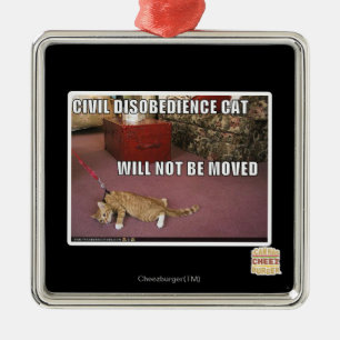 Civil Disobedience Cat Metal Ornament