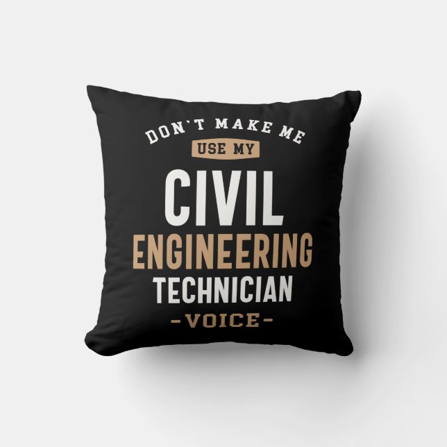 Civil Eng Tech Voice Throw Pillow (Front)