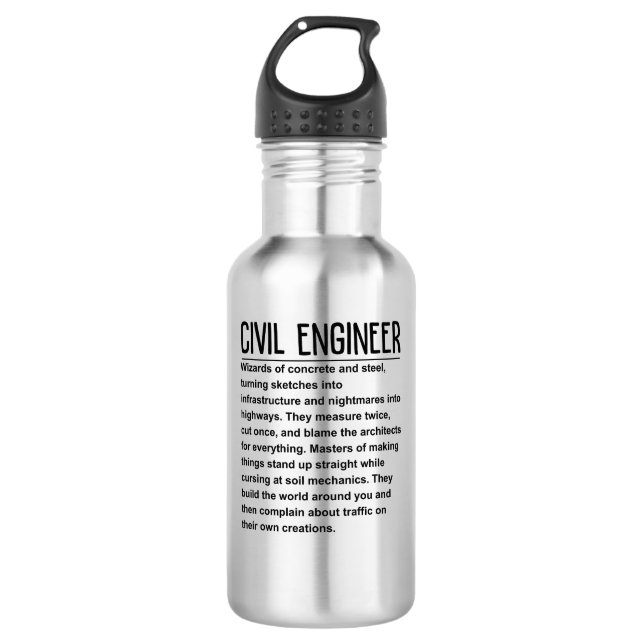 Civil engineer 710 ml water bottle (Front)
