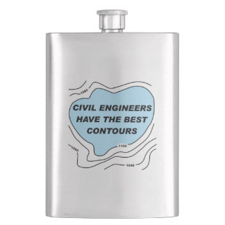 Civil Engineer Blue Contours Hip Flask