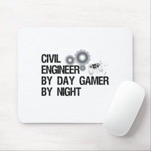 Civil Engineer By Day Gamer By Night Mouse Pad