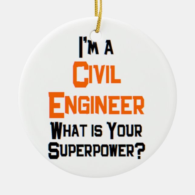 civil engineer ceramic ornament (Front)