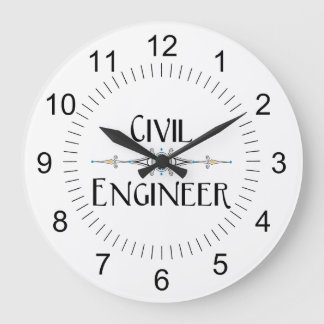 Civil Engineer Decorative Line Large Clock