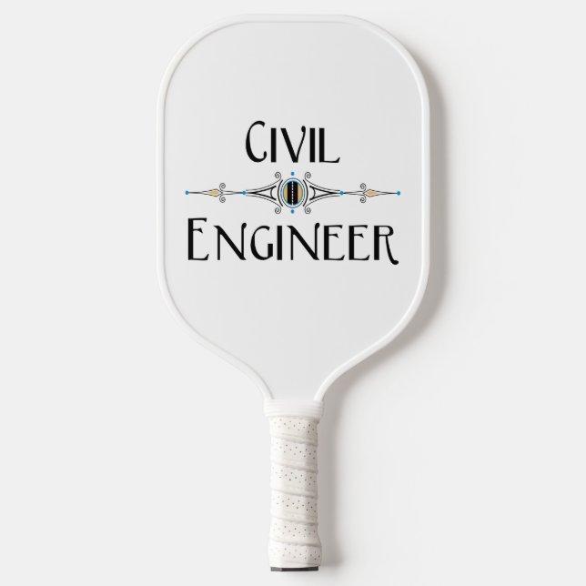 Civil Engineer Decorative Line Pickleball Paddle (Front)