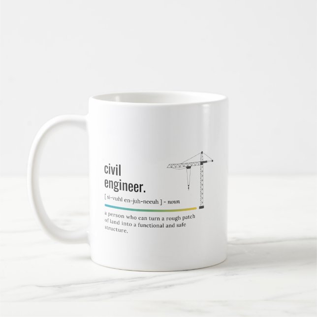 Civil Engineer Definition Personalized Coffee Mug (Left)