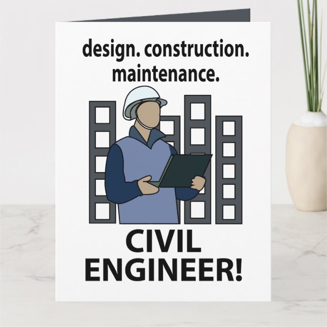  Civil Engineer Design Construction Civil Engineer Card (Front)