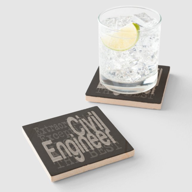 Civil Engineer Extraordinaire Stone Coaster (Side)