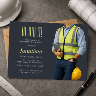 Civil Engineer Graduation Invitation