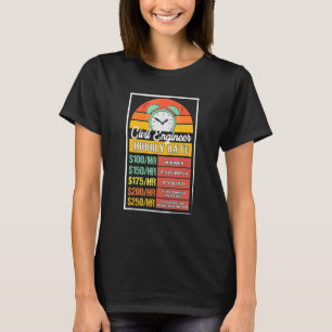 Civil Engineer Hourly Rate Gag T-Shirt