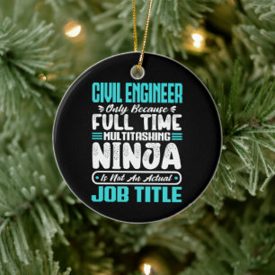 Civil Engineer Job Title Profession Engineering  Ceramic Ornament