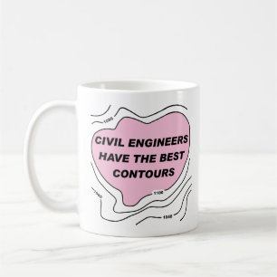 Civil Engineer Pink Contours Coffee Mug